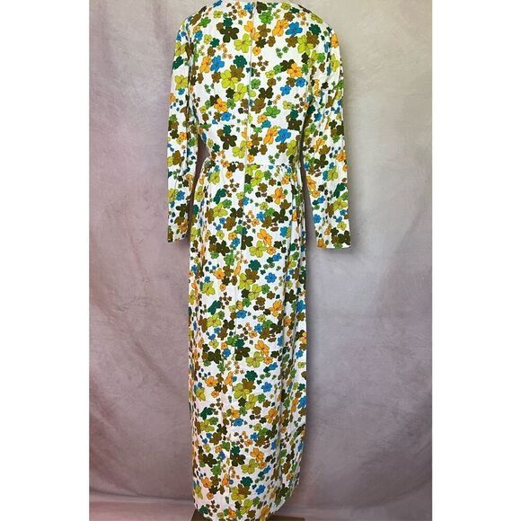 1970s Flower Power Maxi Dress Day Glo - Picture 6 of 12